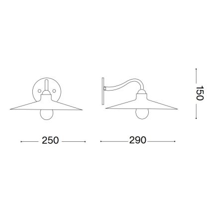 Ideal Lux - Wandlamp CANTINA 1xE14/40W/230V brons