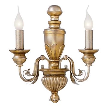 Ideal Lux - Wandlamp FIRENZE 2xE14/40W/230V goud