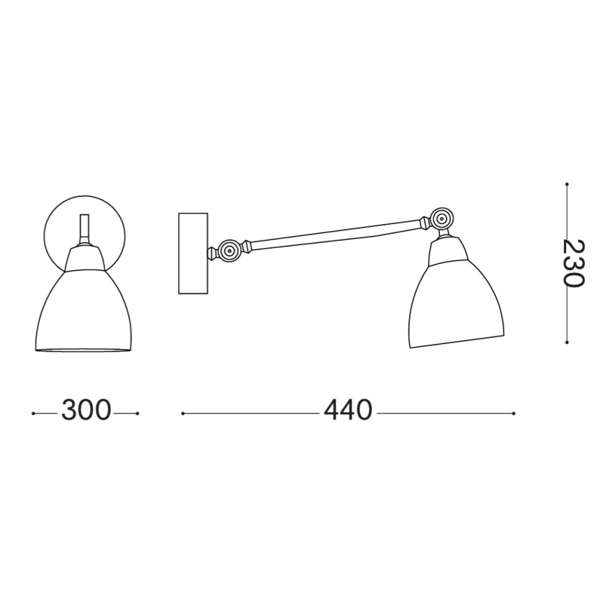 Ideal Lux - Wandlamp NEWTON 1xE27/42W/230V bronskleurig