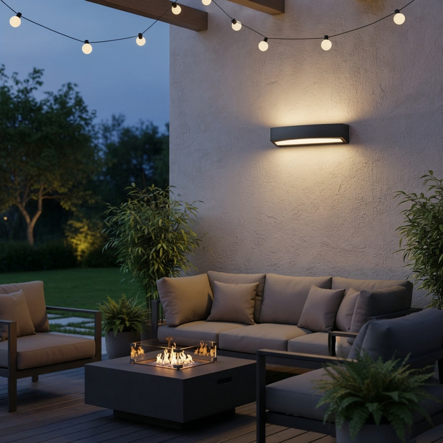 Ideal Lux - Wandlamp voor buiten ANDROMEDA 2xE27/60W/230V IP55 zwart