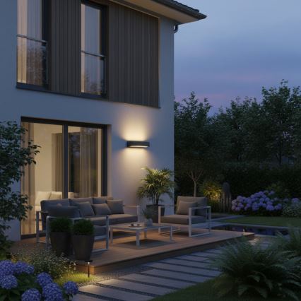 Ideal Lux - Wandlamp voor buiten ANDROMEDA 2xE27/60W/230V IP55 zwart