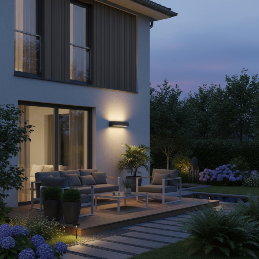 Ideal Lux - Wandlamp voor buiten ANDROMEDA 2xE27/60W/230V IP55 zwart