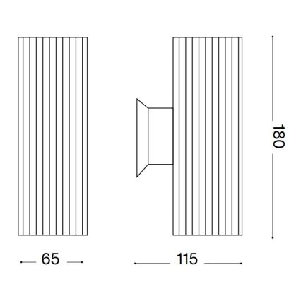 Ideal Lux - Wandlamp voor buiten BASE 2xGU10/28W/230V IP44 zwart