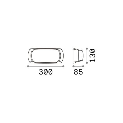 Ideal Lux - Wandlamp voor buiten FELIX 1xE27/23W/230V IP66 zwart
