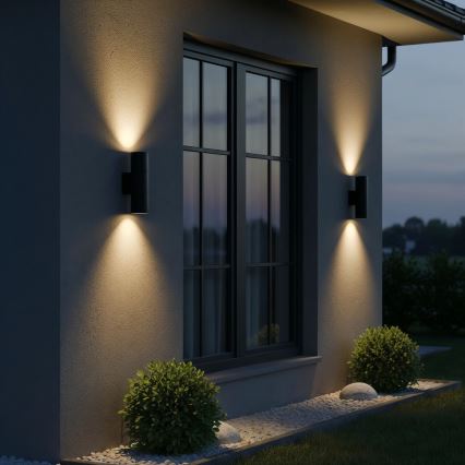 Ideal Lux - Wandlamp voor buiten GUN 2xGU10/35W/230V IP44 antraciet