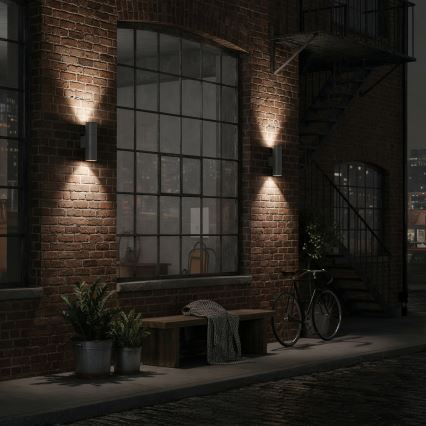 Ideal Lux - Wandlamp voor buiten GUN 2xGU10/35W/230V IP44 antraciet