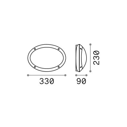 Ideal Lux - Wandlamp voor buiten MADDI 1xE27/23W/230V IP66 zwart
