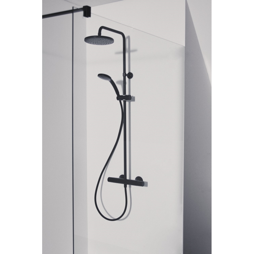 Ideal Standard A7545XG - Ensemble de douche avec mitigeur thermostatique CERATHERM T25 noir mat