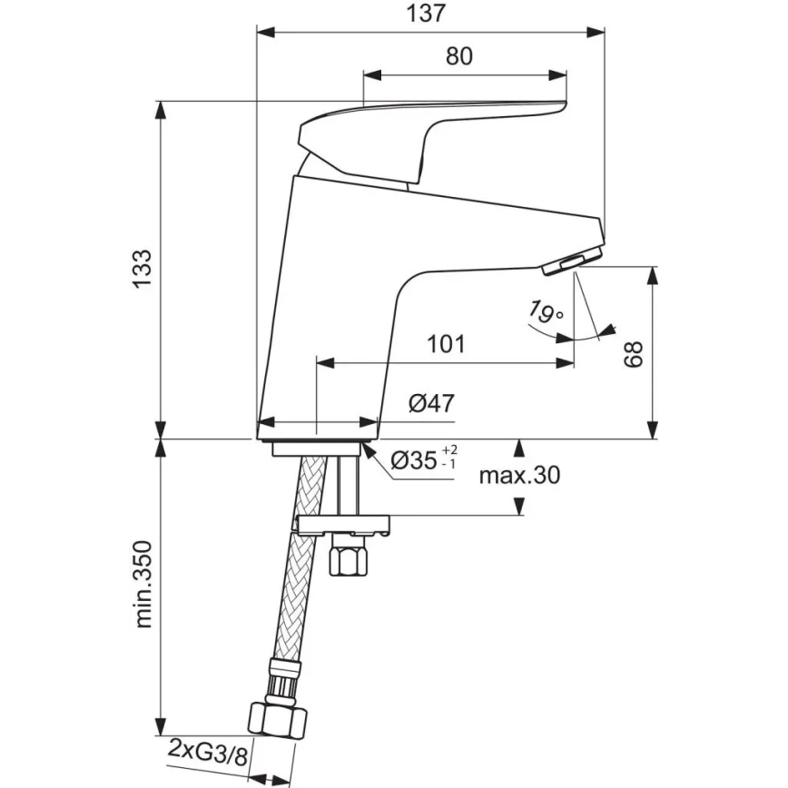 Ideal Standard B1710AA - Mitigeur pour lavabo CERAFLEX 13,3 cm chromé brillant