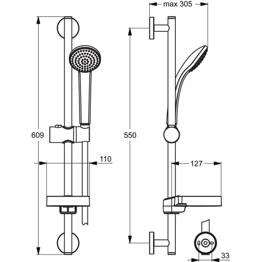 Ideal Standard B9501AA - IDEALRAIN doucheset, glanzend chroom