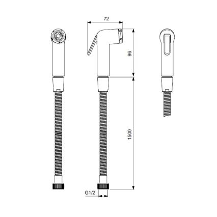 Ideal Standard BC180AA - Handbidetdouche IDEALSPRAY 150 cm glanzend chroom