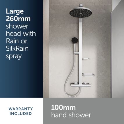 Ideal Standard BD583SI - Ensemble de douche avec mitigeur thermostatique CERATHERM ALU+ finition chrome mat