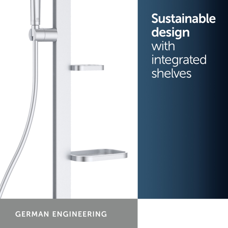 Ideal Standard BD583SI - Ensemble de douche avec mitigeur thermostatique CERATHERM ALU+ finition chrome mat