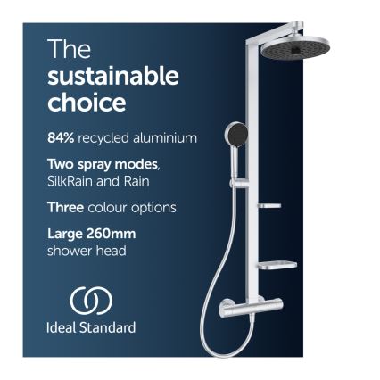 Ideal Standard BD583SI - Ensemble de douche avec mitigeur thermostatique CERATHERM ALU+ finition chrome mat