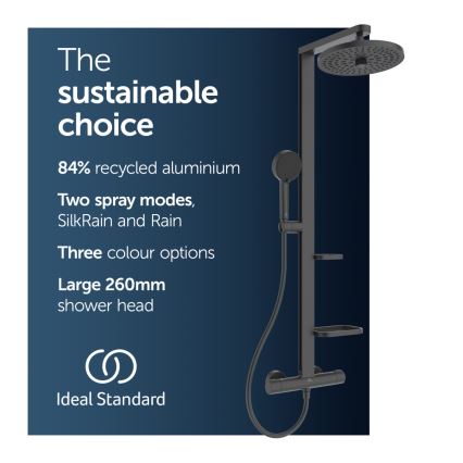 Ideal Standard BD583XG - Ensemble de douche avec mitigeur CERATHERM ALU+ noir mat