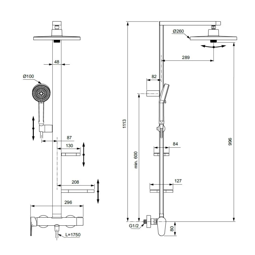 Ideal Standard BD584XG - Doucheset met mengkraan CERAFLOW ALU+ mat zwart