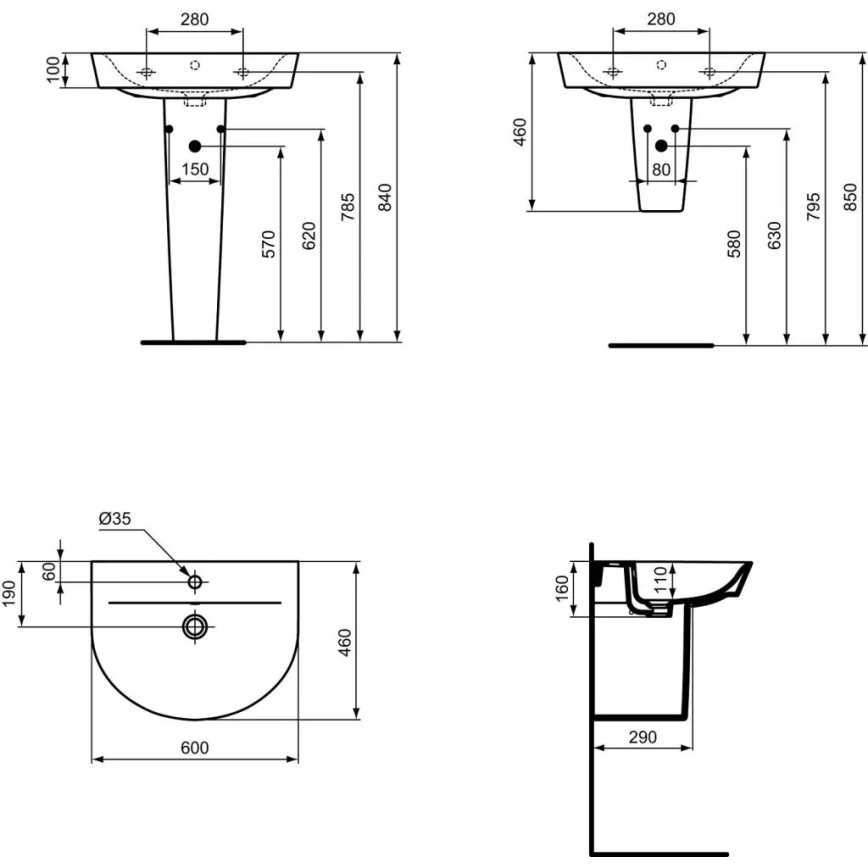 Ideal Standard E069401 - Wandwastafel CONNECT AIR 60x46 cm keramiek/wit