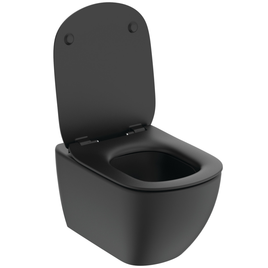 Ideal Standard T3546V3 - Hangend toilet TESI met SoftClose-zitting, keramiek/zwart