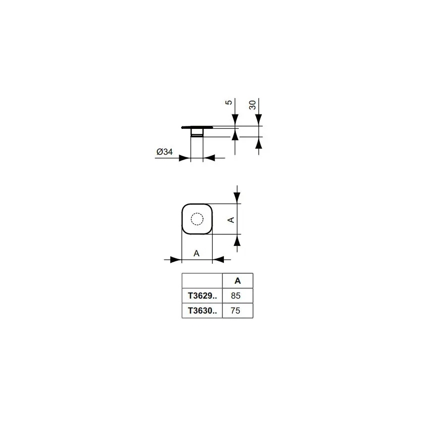 Ideal Standard T3629AA - Bonde de lavabo CLICK-CLACK 8,5 cm chrome brillant