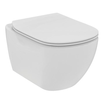 Ideal Standard T536001 - Hangend toilet zonder spoelrand met SoftClose-zitting TESI keramiek/wit