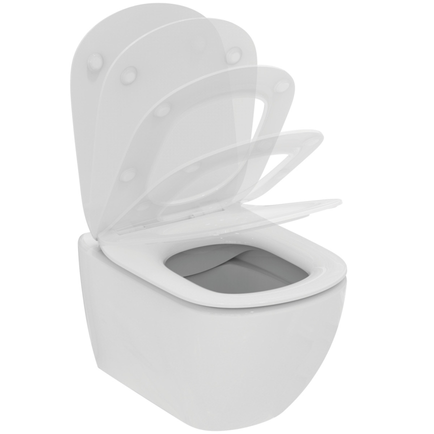Ideal Standard T536001 - Hangend toilet zonder spoelrand met SoftClose-zitting TESI keramiek/wit