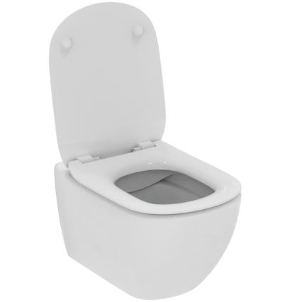 Ideal Standard T536001 - WC suspendu sans bride avec abattant à fermeture douce SoftClose TESI, céramique/blanc