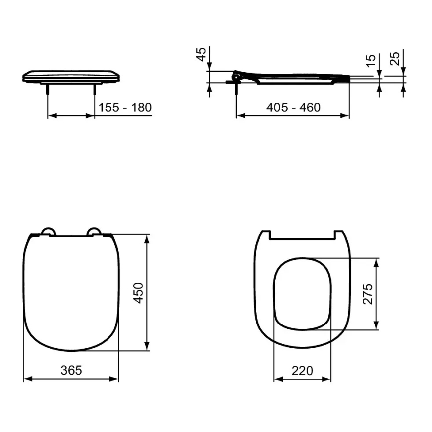 Ideal Standard T552201 - TESI SoftClose toiletzitting, wit