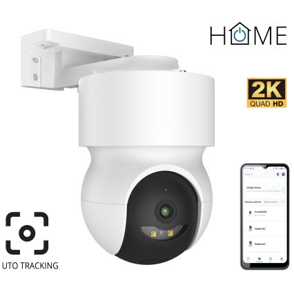Caméra extérieure intelligente 2K avec capteur de mouvement, 12V, IP65, Wi‑Fi, Tuya, blanche