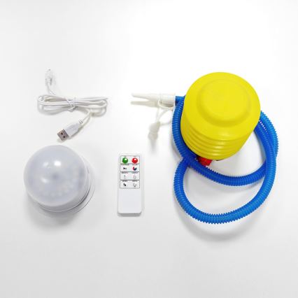 Opblaasbare poef met dimbare LED verlichting en afstandsbediening LED/5V/50cm IP44