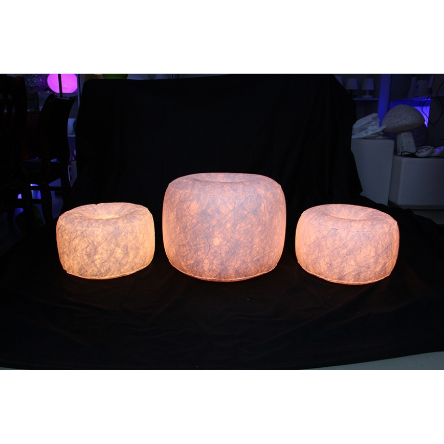 Opblaasbare poef met dimbare LED verlichting en afstandsbediening LED/5V/50cm IP44