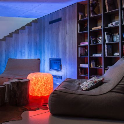 Tabouret gonflable LED à intensité modulable avec télécommande LED/5V/60cm IP44