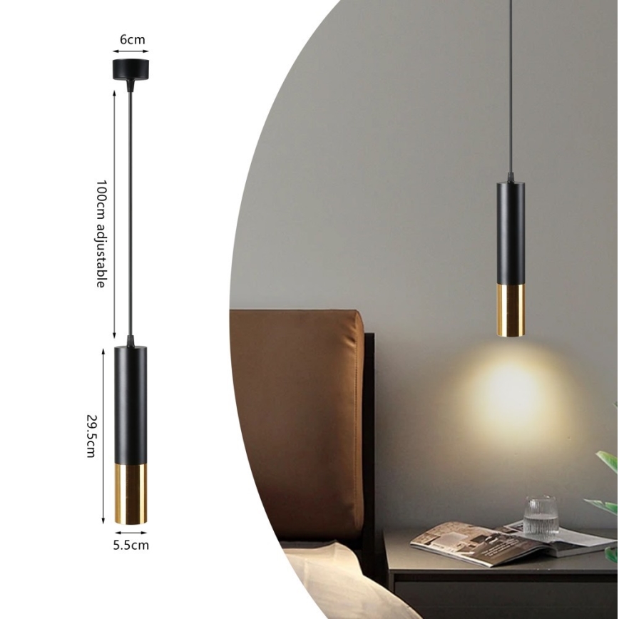 Hanglamp aan een koord PUNTO 1xGU10/9W/230V