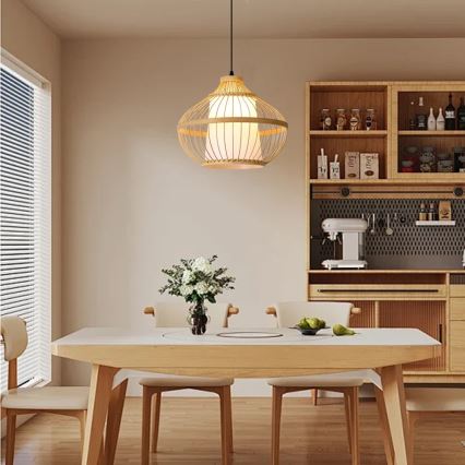 Suspension filaire PINCHOS 1xE27/40W/230V d. 40 cm bambou