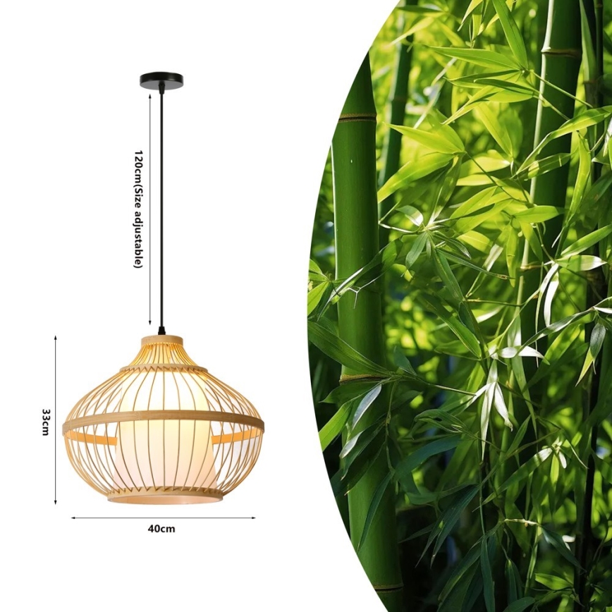 Suspension filaire PINCHOS 1xE27/40W/230V d. 40 cm bambou