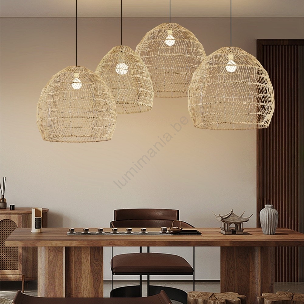 Hanglamp voor buiten, Freya Long Outdoor, kabel van gras, marineblauw, boho- stijl, 5 m kabellengte