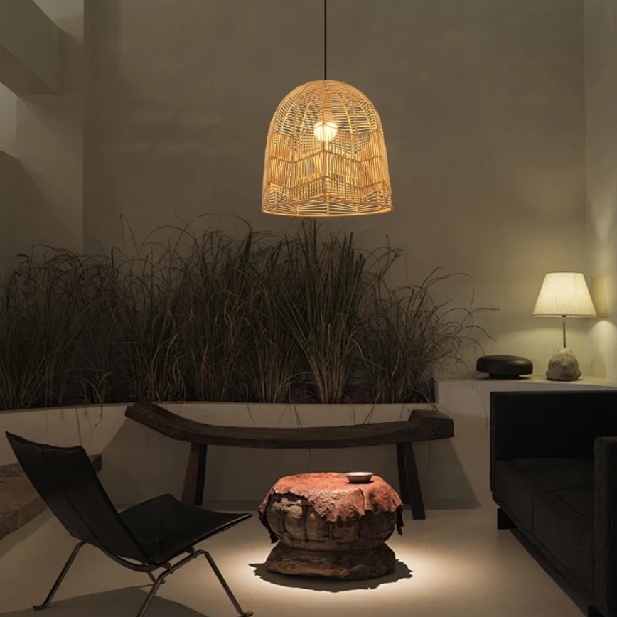 Hanglamp aan een koord PELO 1xE27/40W/230V diameter 40 cm rotan