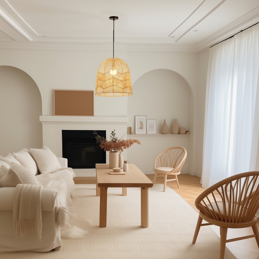 Hanglamp aan een koord PELO 1xE27/40W/230V diameter 50 cm rotan