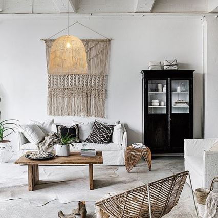 Hanglamp aan een koord PELO 1xE27/40W/230V diameter 50 cm rotan