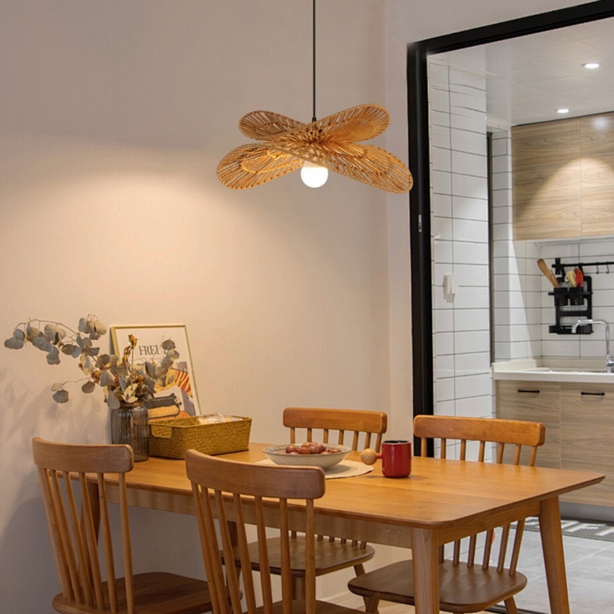 Hanglamp aan een koord MARIPOSA 1xE27/40W/230V diameter 50 cm jute