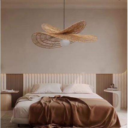 Hanglamp aan een koord MARIPOSA 1xE27/40W/230V diameter 80 cm jute