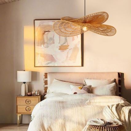 Suspension filaire MARIPOSA 1xE27/40W/230V d. 80 cm jute