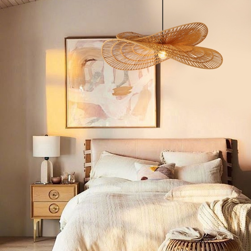 Suspension filaire MARIPOSA 1xE27/40W/230V d. 80 cm jute