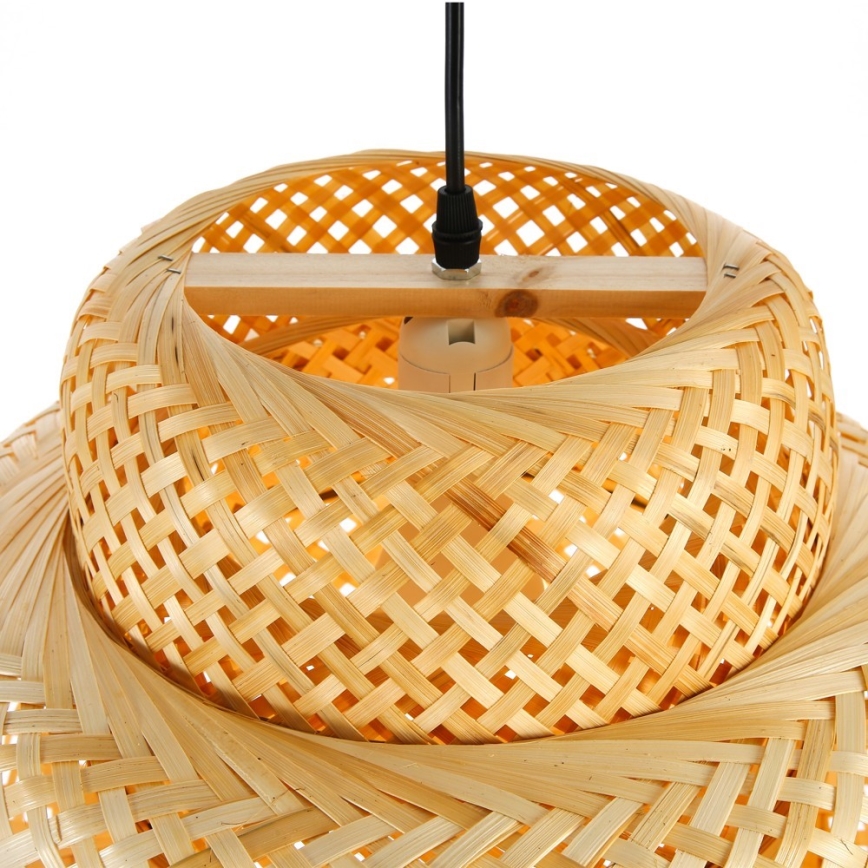 Hanglamp aan een koord HILO 1xE27/40W/230V diameter 47 cm bamboe