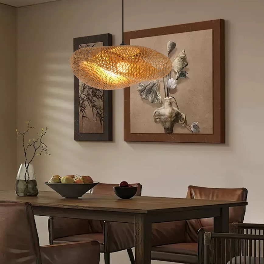 Suspension filaire HILO 1xE27/40W/230V d. 60 cm bambou