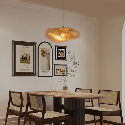 Suspension filaire HILO 1xE27/40W/230V d. 60 cm bambou