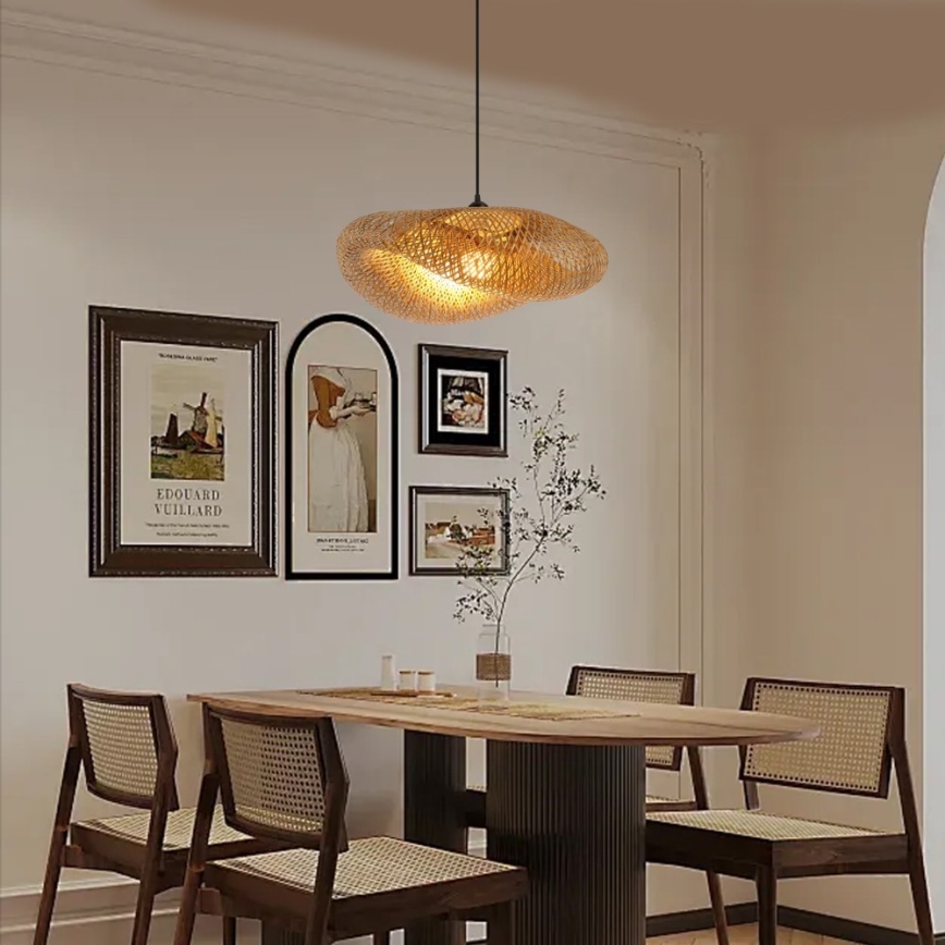 Suspension filaire HILO 1xE27/40W/230V d. 60 cm bambou