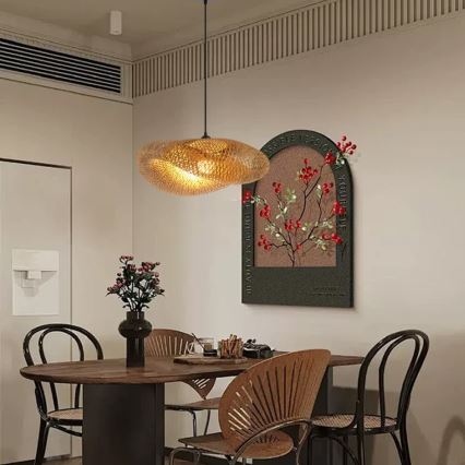 Suspension filaire HILO 1xE27/40W/230V d. 60 cm bambou