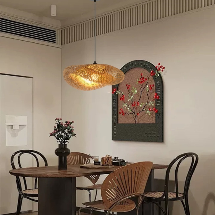 Suspension filaire HILO 1xE27/40W/230V d. 60 cm bambou