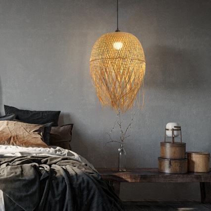 Suspension filaire HILO 1xE27/40W/230V d. 45 cm bambou