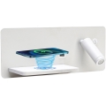 Immax 08286L - Spot mural avec tablette, port USB et charge sans fil Be PREPARE LED/3W/230V + LED/3W blanc